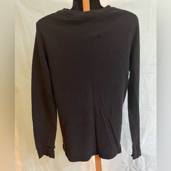 Men’s medium Arizona Jeans Co. ribbed long sleeve crew neck black shirt - Picture 5 of 6